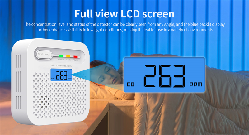 Carbon monoxide alarm ‘s LCD digital display